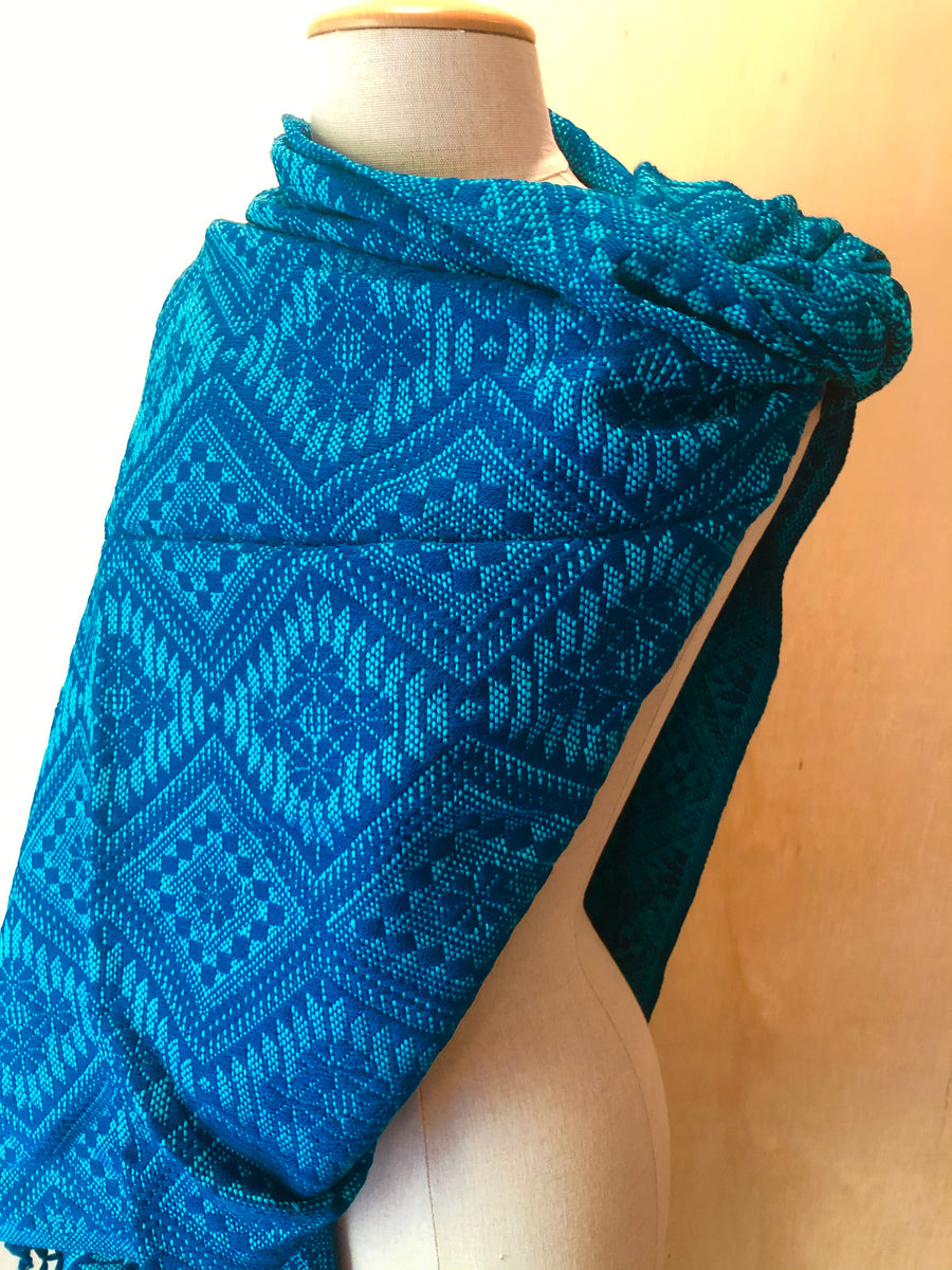 Mexican Rebozo Patzcuaro Michoacan Artesanal Purple Gray Blue Mexicano Morado Azul Gris order Mexicano Handwoven Shawl Wrap Doula Baby Carrier