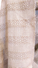 Mexican Rebozo Labrado Cotton Beige and Natural White