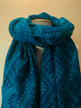 Mexican Rebozo Patzcuaro Michoacan Artesano Dark Turquoise Teal Turquesa Verde Azulado Mexicano Handwoven Shawl Wrap Doula Baby Carrier