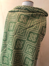 Mexican Rebozo Patzcuaro Michoacan Artesano Beige Green Verde Handwoven Shawl Wrap Doula Baby Carrier