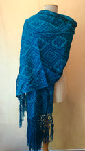 Mexican Rebozo Patzcuaro Michoacan Artesano Dark Turquoise Teal Turquesa Verde Azulado Mexicano Handwoven Shawl Wrap Doula Baby Carrier